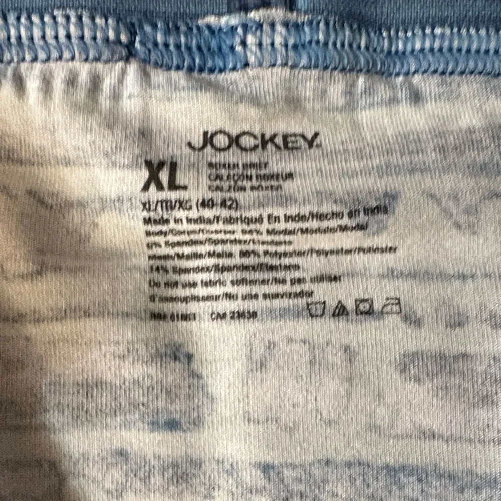 NWT 2 Pair Jockey Boxer Briefs - Vibrant Coral and Patterned Blue Size XL